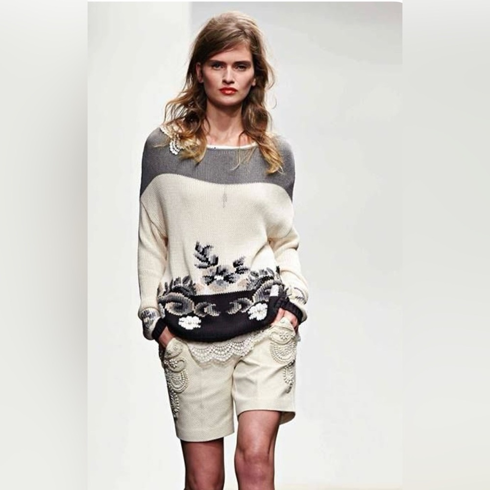Women's Colorblock Floral Sweater
